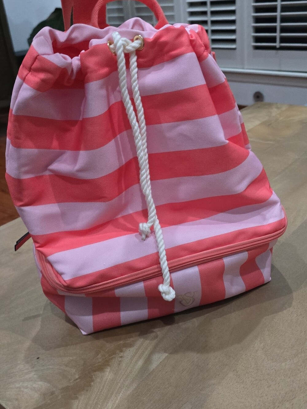 NWT Victoria's Secret Pink Striped 2-in-1 Beach Backpack & Insulated Cooler Bag
